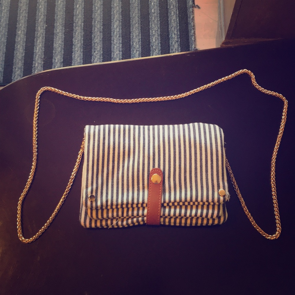 Striped crossbody bag